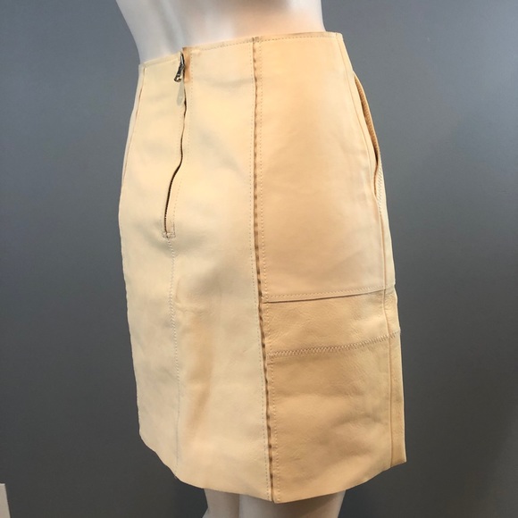 NWOT 3.1 Phillip Lim Cream Leather Skirt Size 0 - Picture 7 of 16